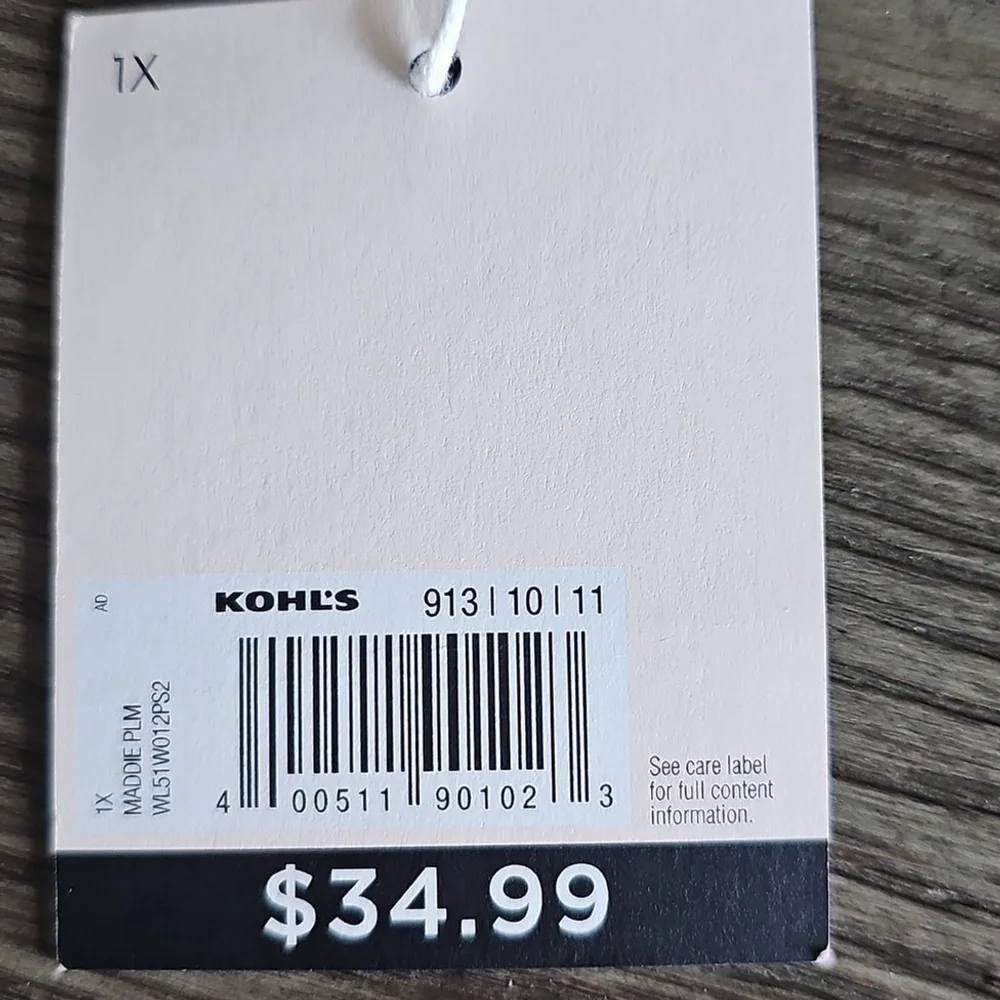 LC Lauren Conrad Burgundy Patterned Blouse 1X - Picture 3 of 5